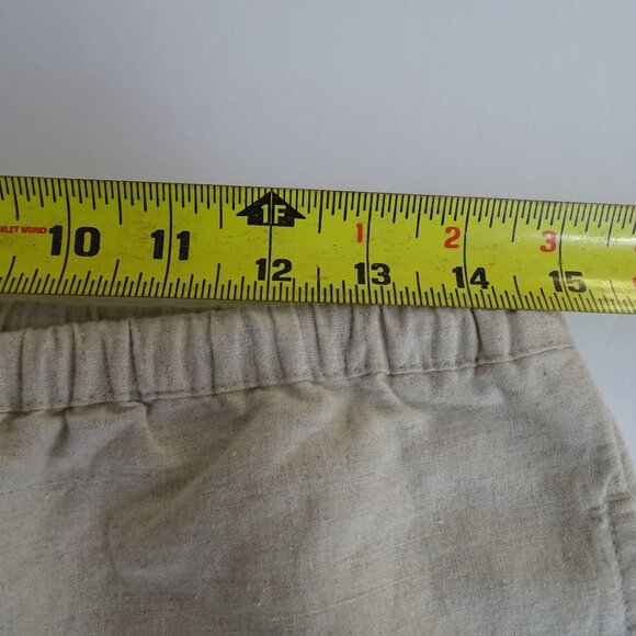 G.H. Bass Linen Blend Cargo Shorts Women Size S Tan Pull-on Elastic Waist FLAW - Picture 7 of 11